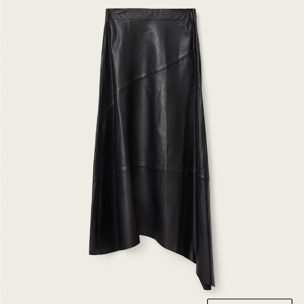 Allsaints Gia Leather Midi Skirt size us 8 - Picture 6 of 11